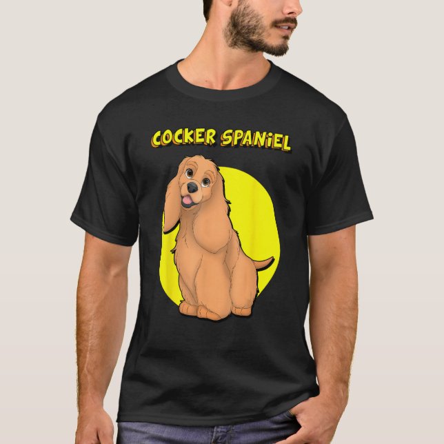 Cute Red Cocker Spaniel T Shirt (Framsida)