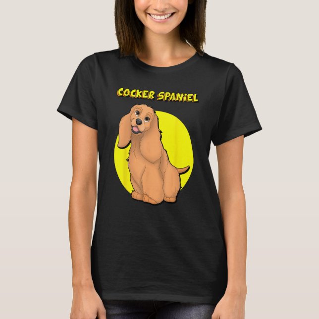 Cute Red Cocker Spaniel T Shirt (Framsida)