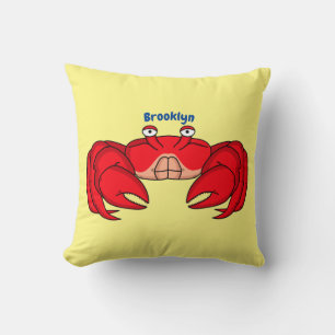 Cute red crab cartoon illustration kudde