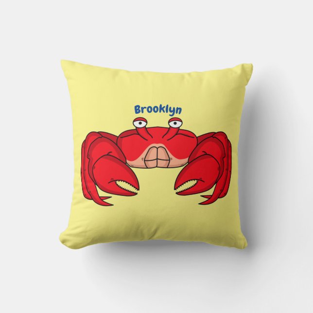 Cute red crab cartoon illustration  kudde (Framsida)