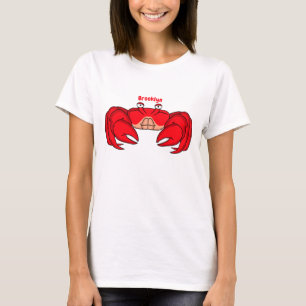 Cute red crab cartoon illustration t shirt