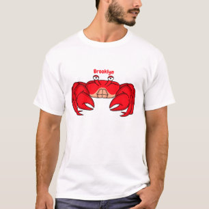 Cute red crab cartoon illustration t shirt