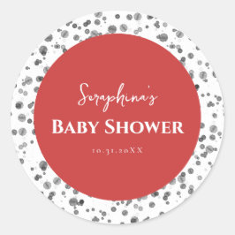 Cute Red Dalmatian Baby Shower Runt Klistermärke