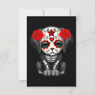 Cute Red Day of the dead Puppy Hund Black