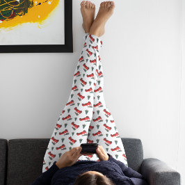 Cute Red Delivery Car jul Pajama Byxor