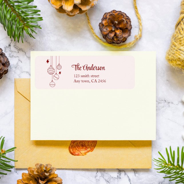 Cute Red doodle christmas anpassningsbar quirky Returadress Etikett (Skapare uppladdad)