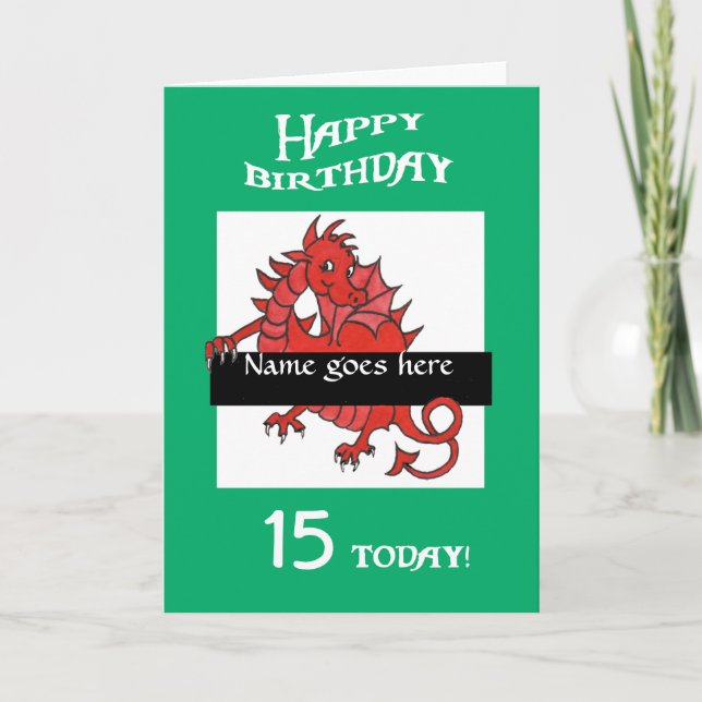 Cute Red Dragon Birday Card för att anpassa Kort (Framsida)