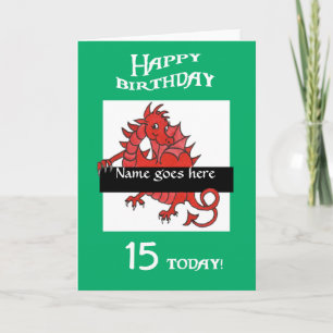Cute Red Dragon Birday Card för att anpassa Kort