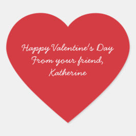 Cute Red eart Alla hjärtans dagar i klassrummet Ba Hjärtformat Klistermärke