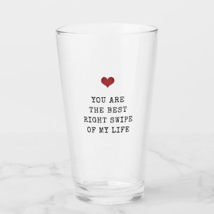 Cute Red eart modern Valentines dejtande app Glass Glaskopp