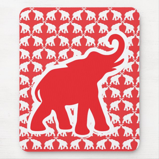 Cute red elephant mousserande musmatta (Framsidan)