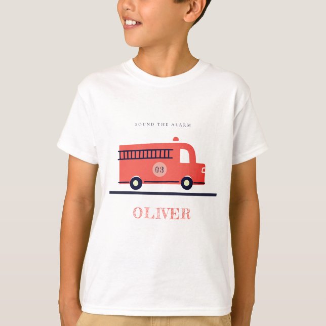 Cute Red Fire Lastbil Engine, oavsett ålder T Shirt (Framsida)