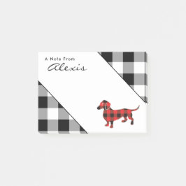 Cute Red Flkanaler Play Dachshund Hund Post-it Block