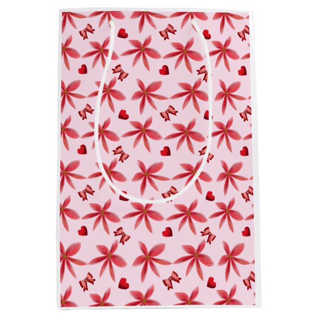 Cute Red Floral Heart Pattern Seamless Girly  (Framsidan)