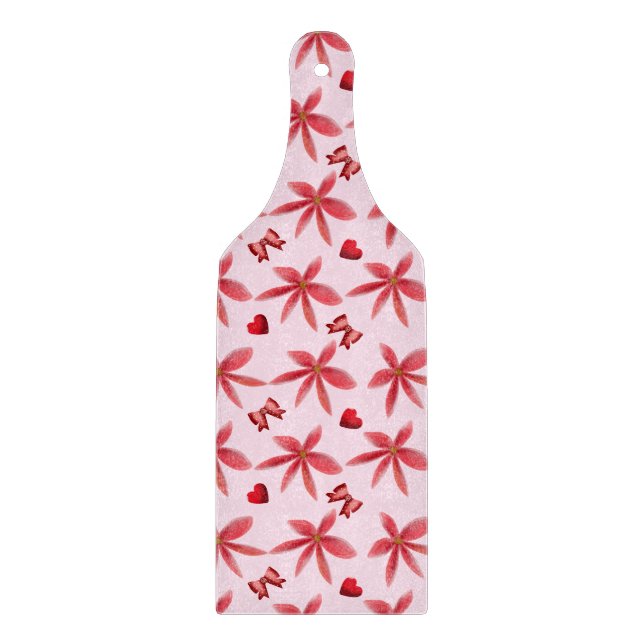 Cute Red Floral Heart Pattern Seamless Girly  (Framsidan)