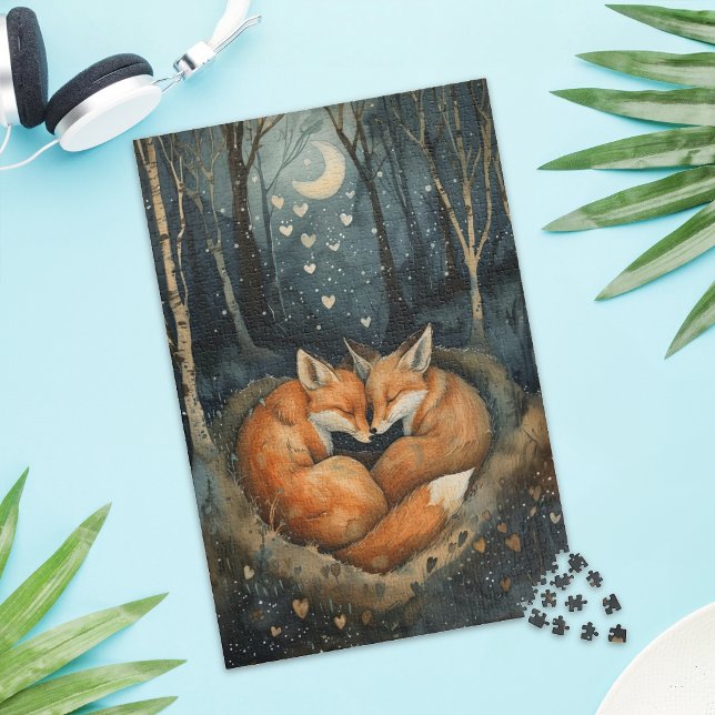 Cute Red Fox Couple Love Jigsaw Puzzle Pussel (Skapare uppladdad)