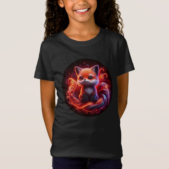Cute Red Fox Cub T-Shirt (Framsida)