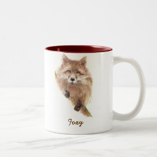 Cute Red Fox, Foxy Wildlife, Animal, Natur Två-Tonad Mugg
