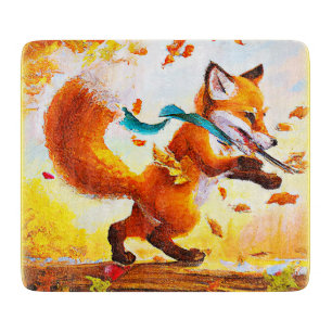 Cute Red Fox i målning av fallsäsong. Köp nu