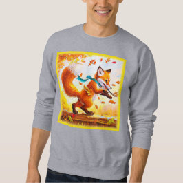 Cute Red Fox i målning av fallsäsong. Köp nu Lång Ärmad Tröja