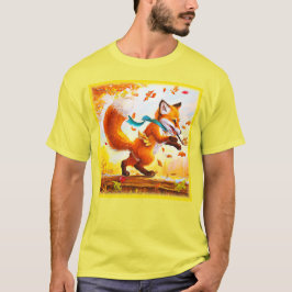 Cute Red Fox i målning av fallsäsong. Köp nu T Shirt