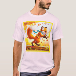 Cute Red Fox i målning av fallsäsong. Köp nu T Shirt