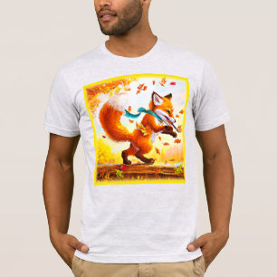Cute Red Fox i målning av fallsäsong. Köp nu T Shirt