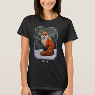 Cute Red Fox i Winter Snö T Shirt