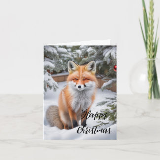 Cute Red Fox-julkort Kort