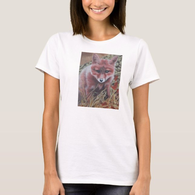 Cute Red Fox Kit T Shirt (Framsida)
