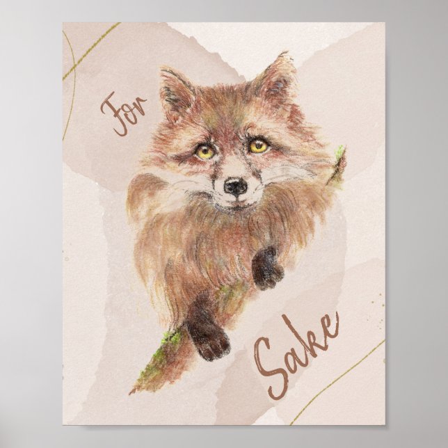 Cute Red Fox-nyans för foxsoffert Poster (Framsidan)