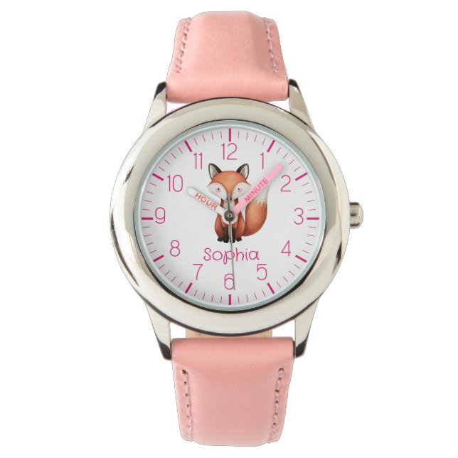 Cute Red Fox Personlig Barn Watch Armbandsur (Framsida)