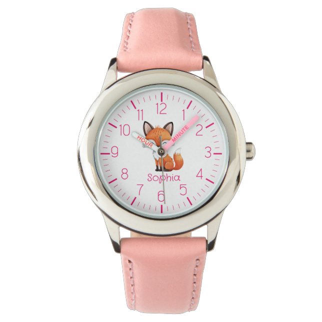 Cute Red Fox Personlig Barn Watch Armbandsur (Framsida)
