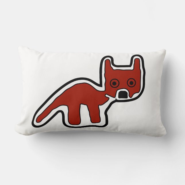 Cute Red Fox Petroglyph Ancient Animals Lumbarkudde (Framsida)
