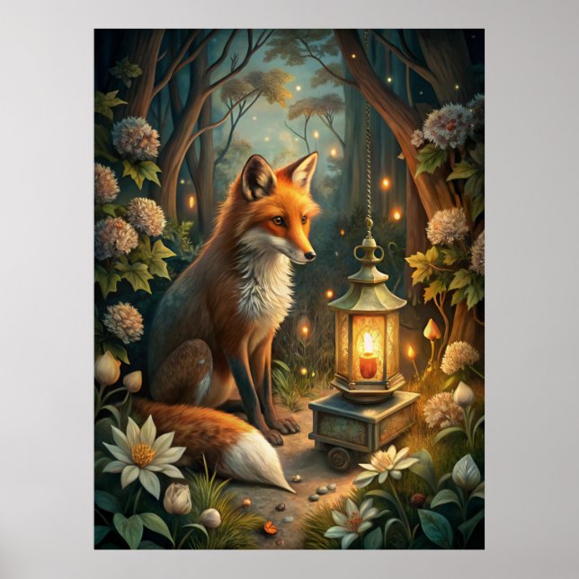Cute Red Fox Poster (Framsidan)