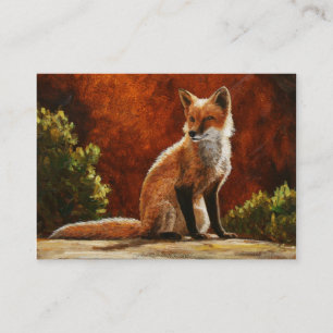 Cute Red Fox Sitta i Sol Visitkort