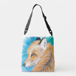 Cute Red Fox Watercolor Art Axelväska