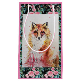Cute Red Fox Watercolor Painting Art Gift Bag