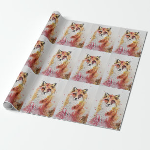 Cute Red Fox Watercolor Woodland Art. Presentpapper