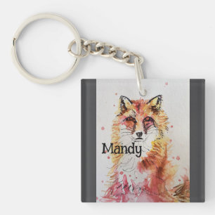 Cute Red Fox Whimsical Watercolor Girls