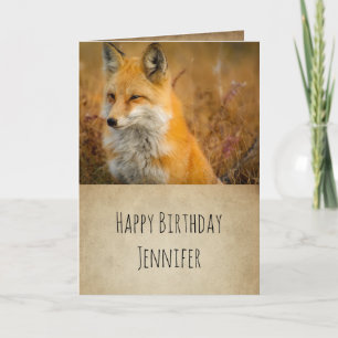 Cute Red Fox Wilderness Nature Photo Birthday Kort