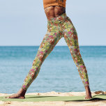 Cute Red Foxes Blomsterträdgård Mönster Leggings<br><div class="desc">Fåglar med färglös färg och röda rävar illustreras i sömlösa balkar från mönster. Originalteckningar av Caroline Bonne Müller</div>