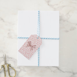 Cute Red gingham bow Gift Märkres Presentetikett