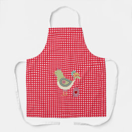 Cute Red Gingham Chicken Apron