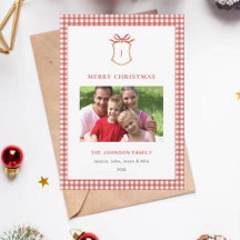 Cute Red Gingham Play Monogrammed-jul