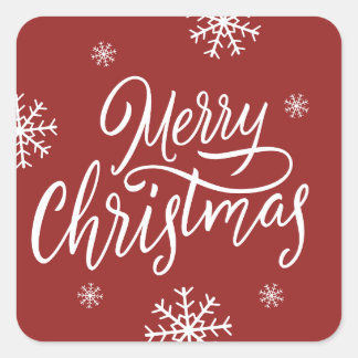 Cute Red God jul Fyrkantigt Klistermärke