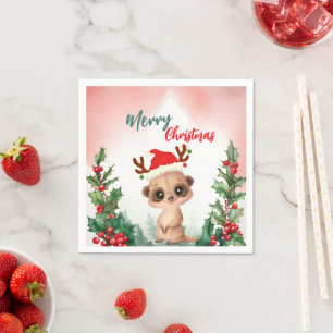 Cute Red God jul Kashmir Santa Julafton party Pappersservett