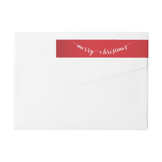 Cute Red God jul Wraparound-Adressetiketter Etikettband (Baksidan)