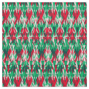 Cute Red grönt abstrakt aztec mönster Tyg