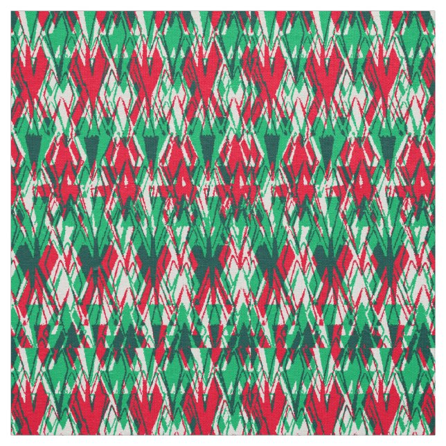 Cute Red grönt abstrakt aztec mönster Tyg (Prov)